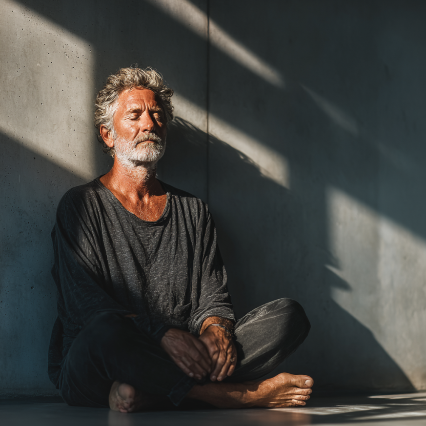 Сильний чоловік тренується